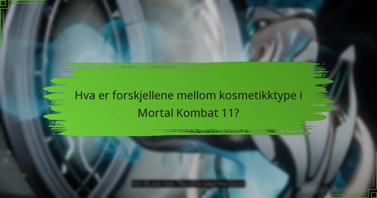 Hva er forskjellene mellom kosmetikktype i Mortal Kombat 11?