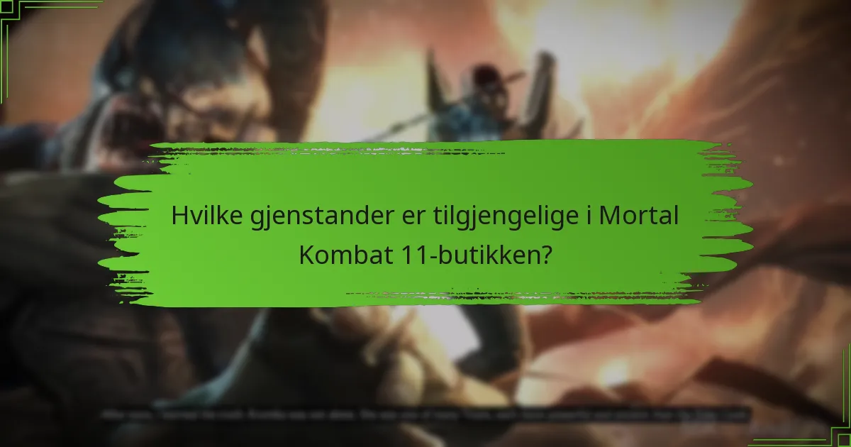 Hvilke gjenstander er tilgjengelige i Mortal Kombat 11-butikken?