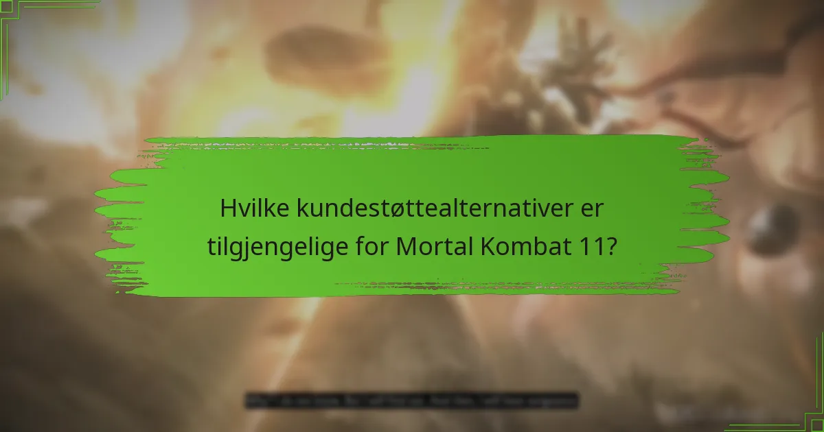 Hvilke kundestøttealternativer er tilgjengelige for Mortal Kombat 11?