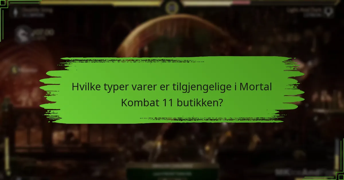 Hvilke typer varer er tilgjengelige i Mortal Kombat 11 butikken?