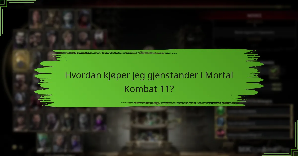 Hvordan kjøper jeg gjenstander i Mortal Kombat 11?